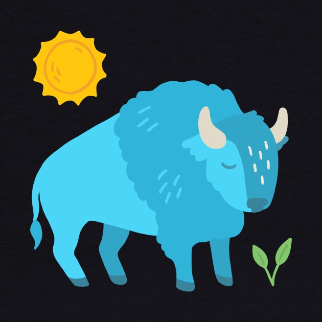 Blue bison by Katie Nieland Art